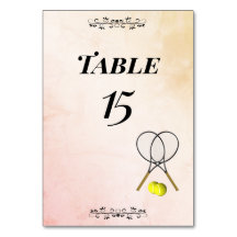 Cartes de numéros de table de tennis de table