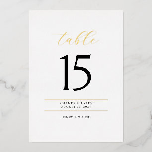 Cartes de numéros de table en aluminium élégantes 
