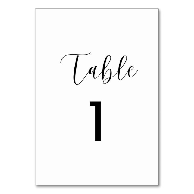 Cartes de numéros de table minimalistes (Par défaut)