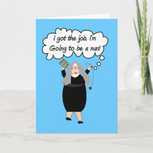 Cartes De Nun Drôle "J'Ai Le Travail !" (Gail Gabe