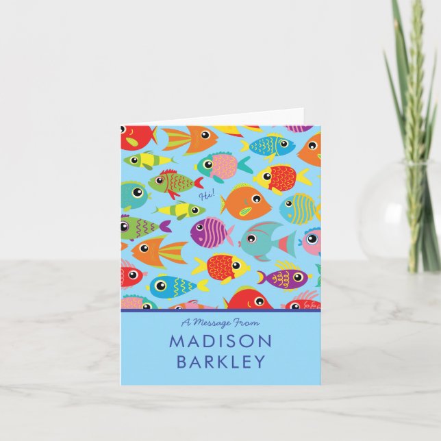 Cartes de papeterie pour enfants avec aquarium de  (Devant)