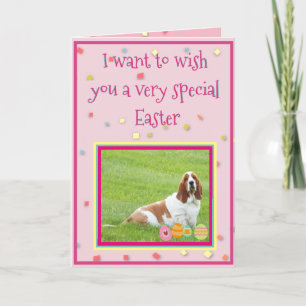 Cartes de Pâques amusantes avec Basset Hound en  