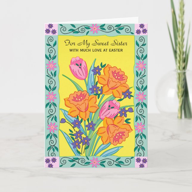 Cartes de Pâques : Pour ma soeur douce (Devant)