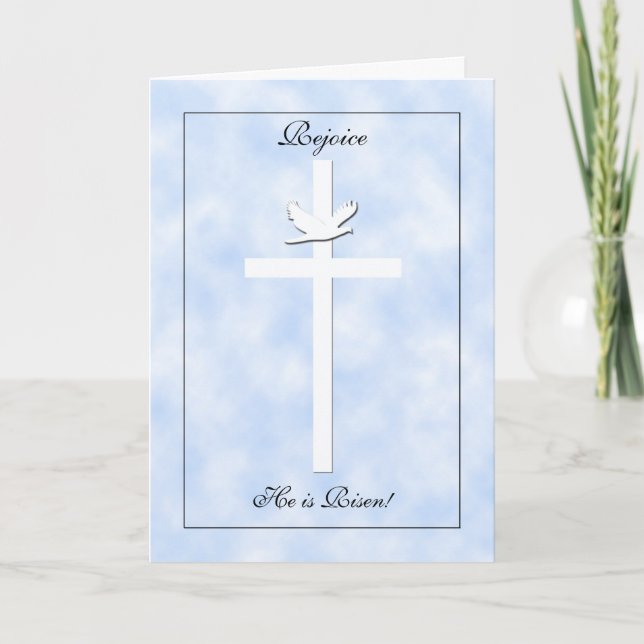 Cartes de Pâques religieuses -- Croix et colombe (Devant)