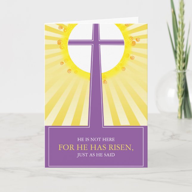 Cartes de Pâques religieuses : Il est levé (Devant)
