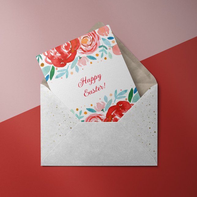 Cartes de Pâques roses aquarelles (Créateur téléchargé)