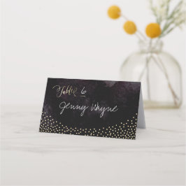 Cartes de parties scintillant en faux or noir glam