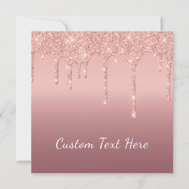 Cartes de Parties scintillant en or rose Texte per (Devant)