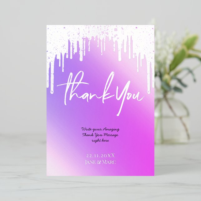 Cartes de Parties scintillant Holographique Merci (Debout devant)