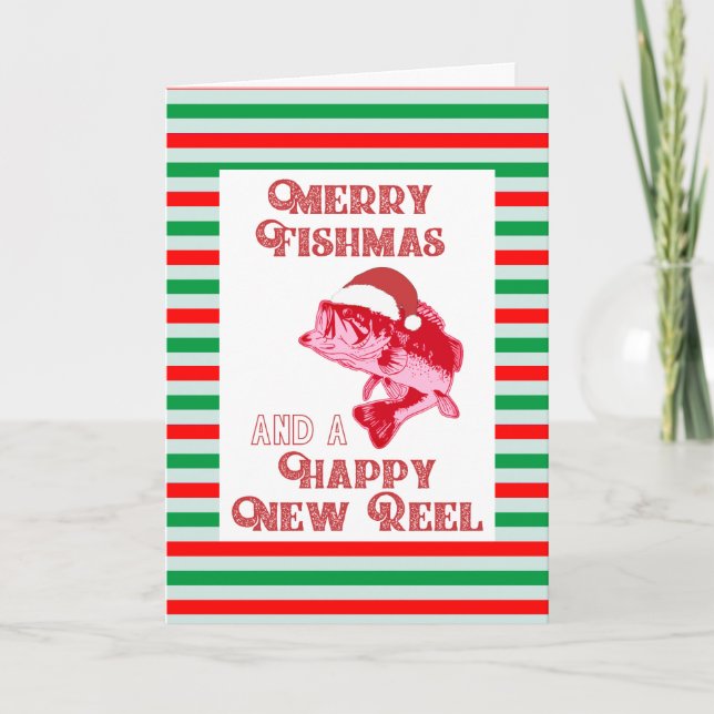 Cartes de pêche de Noël amusantes (Devant)