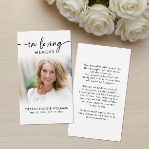 Cartes de photo de souvenir en mémoire affectueuse