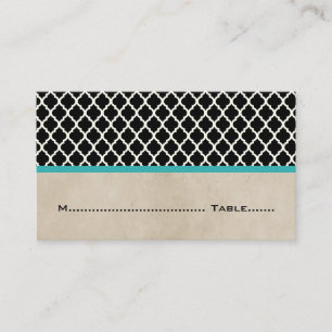 Cartes de place Aqua Chic Quatrefoil