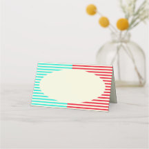 Cartes de Place Aqua & Red Party