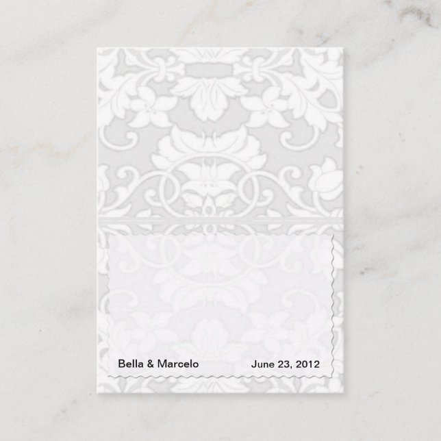 Cartes de place Argent Damask (Devant)