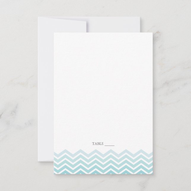 Cartes de place Chevron FOLDABLE - Aqua (Devant)