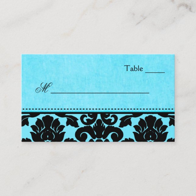 Cartes de place Damas bleues et noires (Devant)