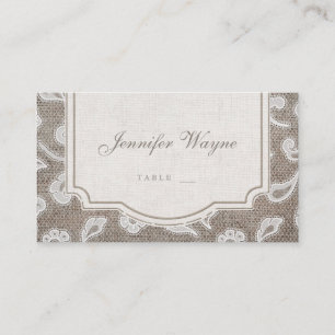 Cartes de place de mariage campagnard rustique den
