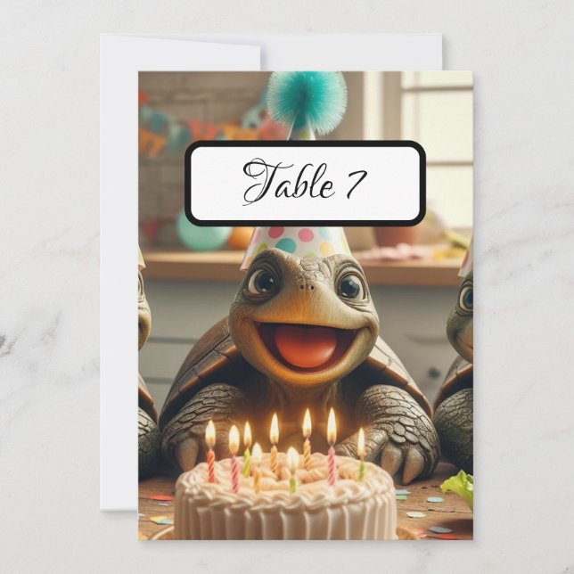 Cartes De Place De Table De Tortue Personnalisées, (Devant)