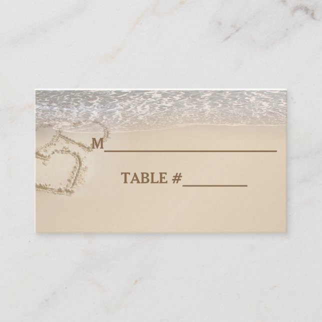 CARTES DE PLACE DE TABLE - MARIAGE BLEU DE PLAGE/L (Devant)