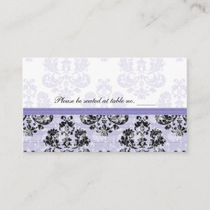 Cartes de place de table Mariage damassé violet et