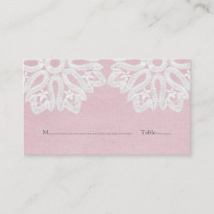 Cartes de place en dentelle rose