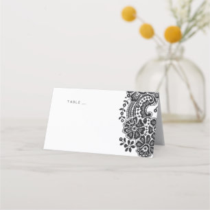 Cartes de place en dentelle vintage noire