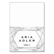 Cartes de place en marbre blanc et noir