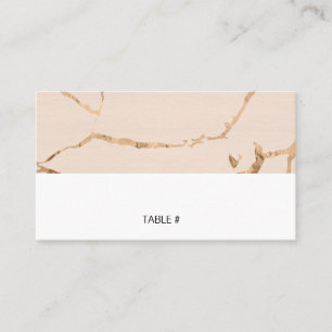 Cartes de place en marbre rose et or - plat