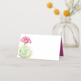 Cartes de place fleurie rose primrose