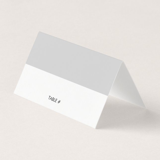 Cartes de place gris simples - pliées (Front)