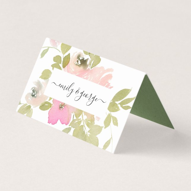 CARTES DE PLACE MARIAGE FLEURIES ROSES BLANCHES (Back)