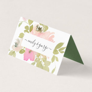 CARTES DE PLACE MARIAGE FLEURIES ROSES BLANCHES