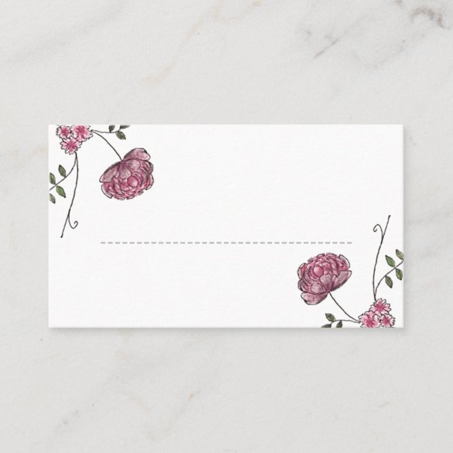 Cartes de place mariage florales (Devant)