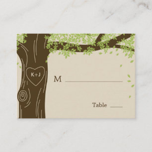 Cartes de place plat Mariage en chêne