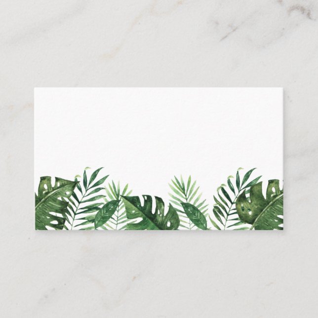 Cartes de place plates en feuille de palme tropica (Devant)