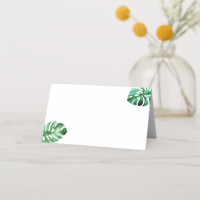 Cartes de place pliées Feuille Monstera (Devant)
