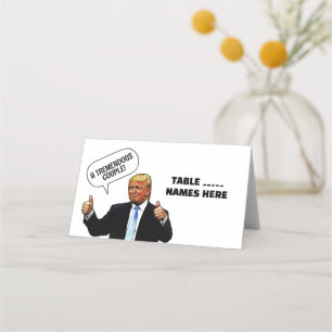 CARTES DE PLACE PLIÉES PAR LE mariage DONALD TRUMP