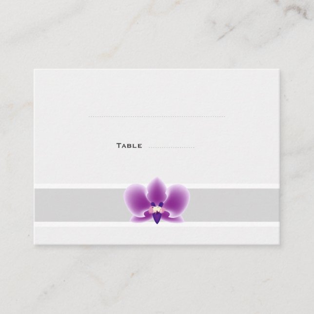Cartes de place pour orchidées violettes foncées (Devant)