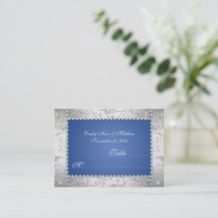 Cartes de place Royal Blue et Silver Swirl