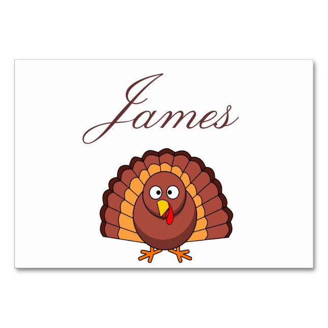 Cartes De Place Thankesgiving Avec La Turquie (Devant)