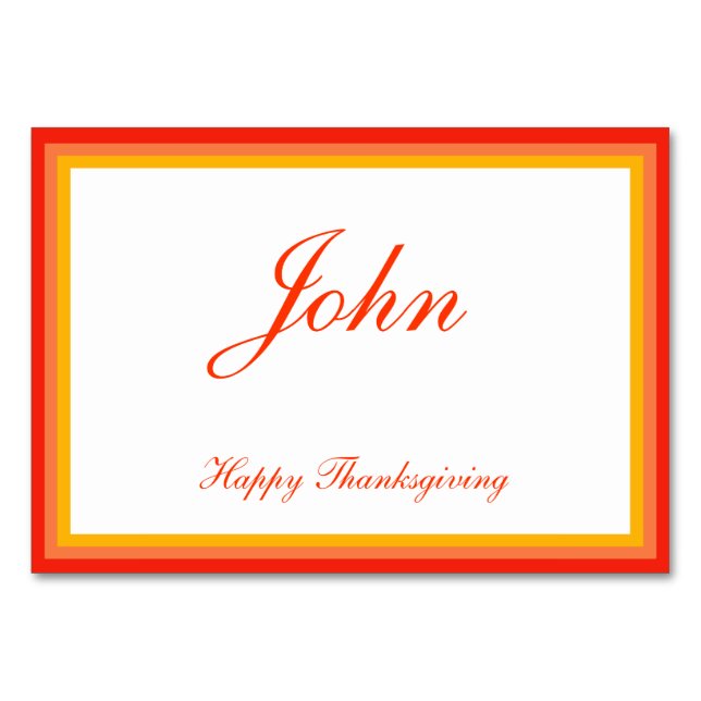 Cartes de Place Thanksgiving colorées (Devant)