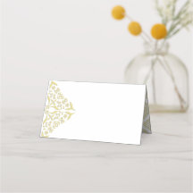 Cartes de place vierges Filigree or
