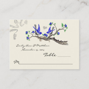 Cartes de place vintage Royal Blue et Grey