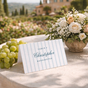 Cartes de placement de mariage élégantes à rayures