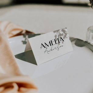 Cartes de placement de mariage en ivoire noir élég