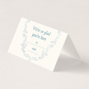Cartes de placement pliées de mariage toile de Jou