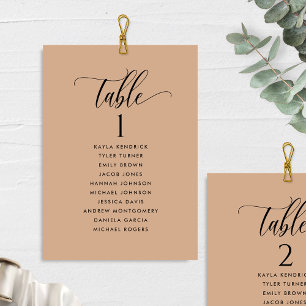 Cartes de plan de siège en terre cuite avec nom d'