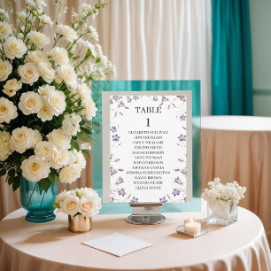 Cartes de plan de table élégantes avec motifs flor