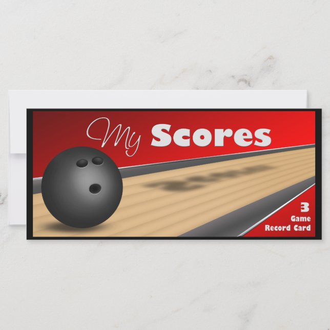 Cartes de pointage personnalisées Red Bowling (Devant)