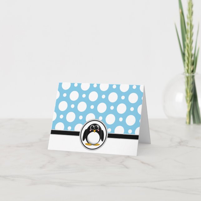 Cartes de points bleu Polka personnalisées Adorabl (Devant)